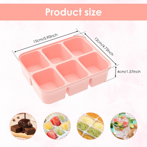 2 Bandejas Para Cubitos Hielo Silicona Con Tapas Extraíbles
