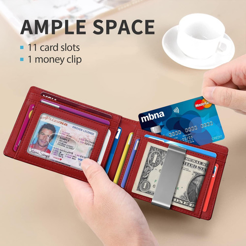 Runbox Slim Money Clip Billeteras Para Hombre Rfid Blocki...