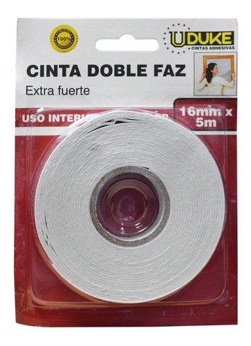 Cinta Doble Faz 5 Metros Uduke / Blanca 