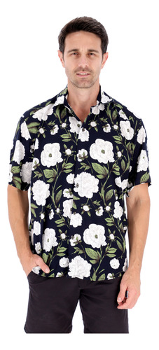 Camisa Hawaiana Hombre Manga Corta Floreada