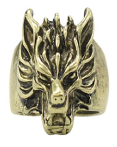 Anillo Cabeza De Dragon Gotico Punk Rock Vintage Dorado 