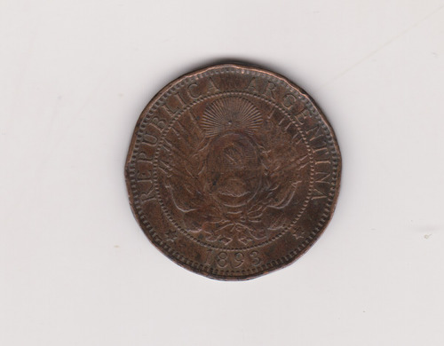 Moneda Argentina 2 Centavos Año 1893 Bueno +