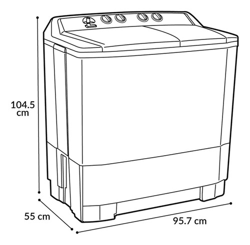 Lavadora Semiautomática Doble Tina 20kg Wsa2001p Hisense