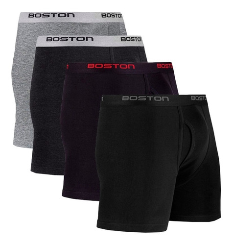 Imagen 2 de 7 de Pack X4 Bóxer Boston Largo Por Un Precio De Oferta