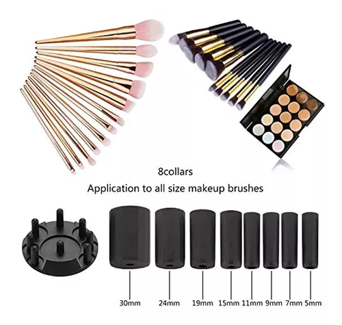  Limpiador de brochas de maquillaje y secador. Limpia  completamente en cuestión de segundos y seca en una rotación de 360 con 8  soportes de goma. Para brochas de maquillaje de todos