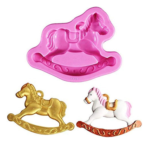 Caballo Mecedora Pastel Fondant Molde, Caballo De Madera Pas