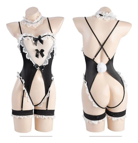 Traje Sexy De Encaje Para Cosplay De Sirvienta, Uniforme Par