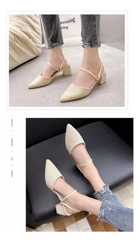 Elegantes Zapatillas De Moda De Tacón Alto Y Grueso Para Muj