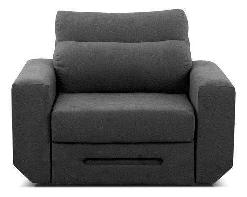 Sillón Sofa Cama 1 Cuerpo Reclinable Moderno - Verona Tordil Color Tordillo Diseño De La Tela Eco Cuero