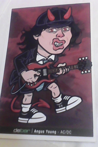Ac -dc -angus Young -postal Caricatura -unica Unidad-colecci