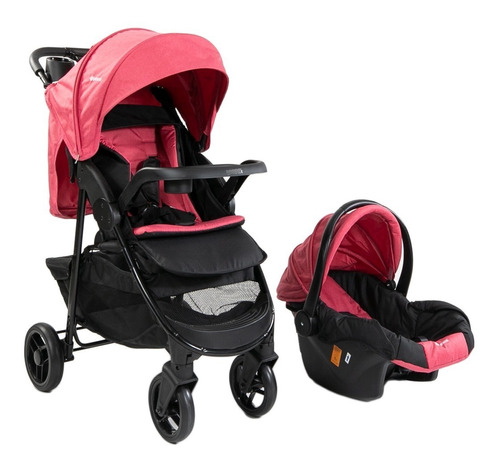 Coche Bebesit Sienna Rosado Con Baby Silla