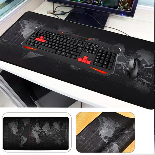 Criarte Mouse Pad Gamer Extra Grande 70x30 Mapa Do Mundo Pre