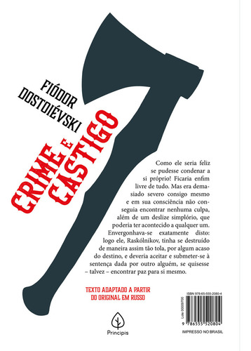 Crime E Castigo, De Dostoievski, Fiódor. Editorial Principis, Capa Mole Em Português, 2020
