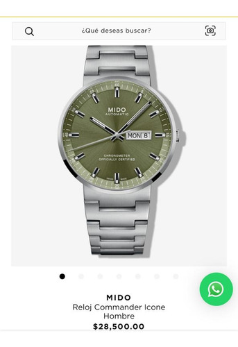 Reloj Mido Commander Verde Olivo Cronometer Plateado Plateado Verde Olivo (Usado)
