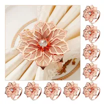 Comprar . 12 Anillos Servilleteros De Metal Color Oro Rosa Para