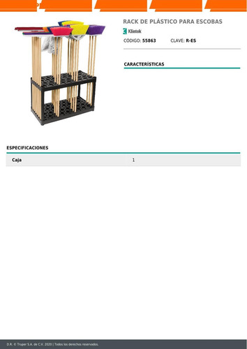 Imagen 2 de 2 de Rack Plástico Escobas 55863