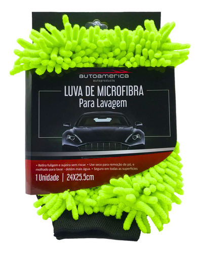 Autoamerica 24x25,5 luva microfibra lavagem automotiva