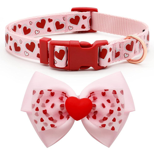 Azuzacollar De Perro Del Día De San Valentín Collar De Lazo 