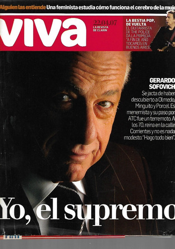 Revista Viva 2007 Gerardo Sofovich Andy Summers Cortazar