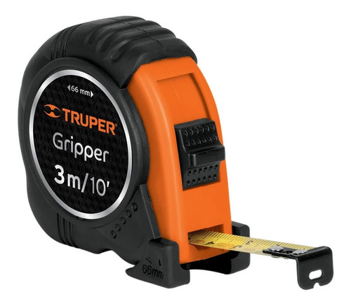 Flexómetro Gripper 3m X 13mm Con Graduación Truper 15387