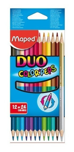 Lapices Bicolor Maped X12 Duo Color Peps Escolares