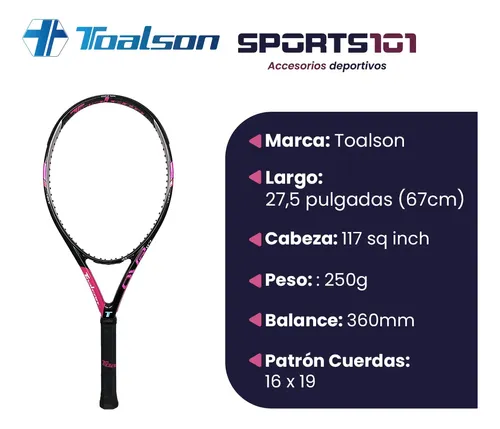 Raqueta De Tenis Toalson Oversize 117 V2.0 Pink G2 | Cuotas sin