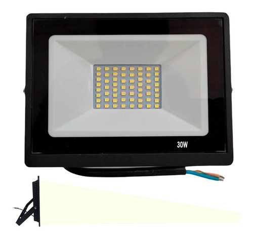 Reflectores Led 30w Exteriores Led Alto Brillo Luz Blanca Color de la carcasa Negro