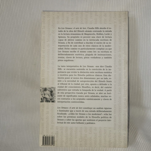Imagen 3 de 8 de Leo Strauss El Arte De Leer Claudia Hilb Fce