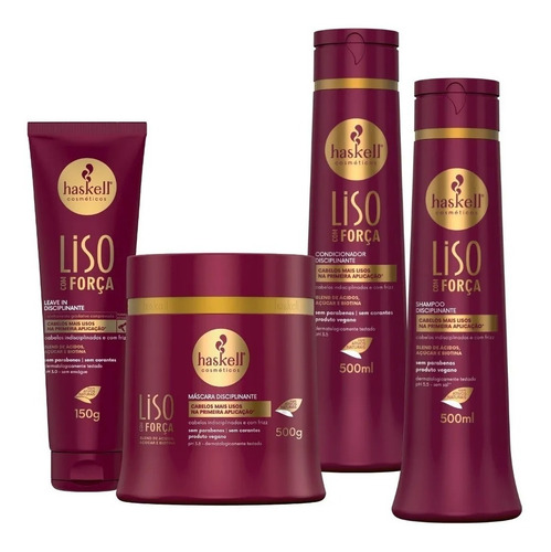 Haskell Liso Com Força Tratamento Completo 500ml 4 Itens