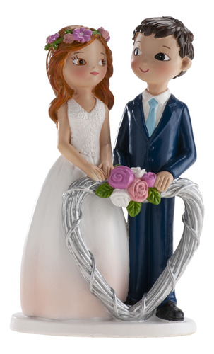 Dekora Figura Novios Pastel Boda Cake Topper Corazón  Dek0d1