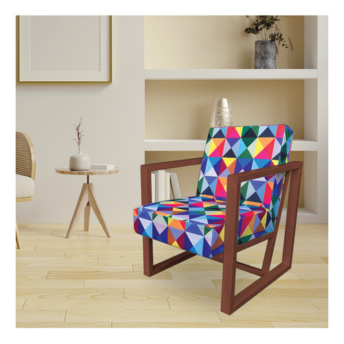 Kit de 2 sillones para sala de estar con estampado de triángulos mayas en color cobre