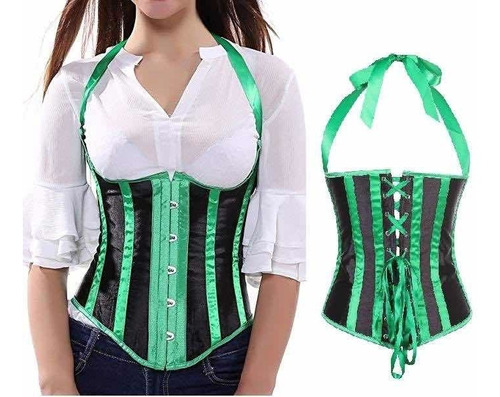 Corset Underbust Verde Con Negro