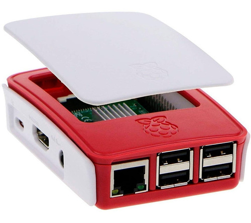 Carcasa Para Raspberry Pi 3 3b+ Case Oficial  Blanco Negro 