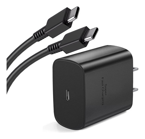 Cargadores Rápidos De 45w Para iPhone 15 16 E Samsung S21 S22 S23 S24 Cable 2mnegro