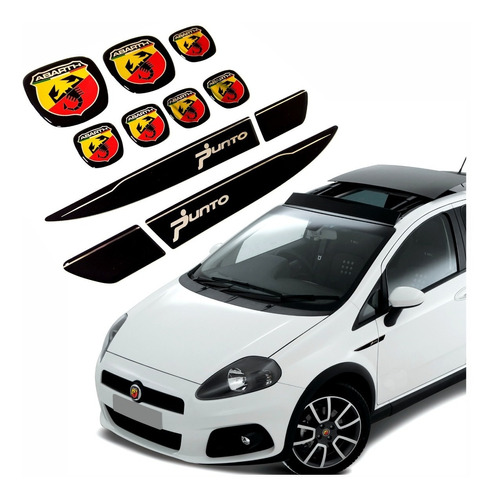 Adesivo Emblemas Apliques Fiat Punto Abarth Resinado Res39