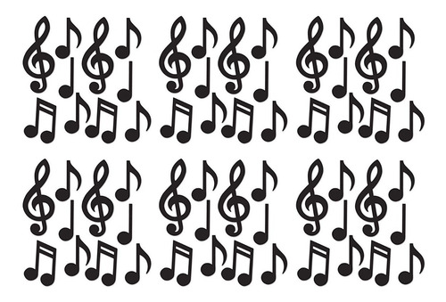 Imagen 2 de 4 de Super Pack 60 Notas Musicales Adhesivas Decoración Stickers