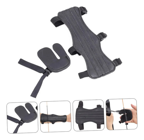 Aparejo Protección Brazo +protector Dedos Tiro Arco Y Flecha