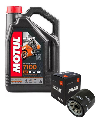 4 L Óleo Motul 7100 10w40 + Filtro Fram Ninja 300 400 650