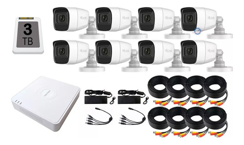 Kit Cctv 8 Cámaras 2mpx Micrófono, Dvr 8ch, Disco 3tb