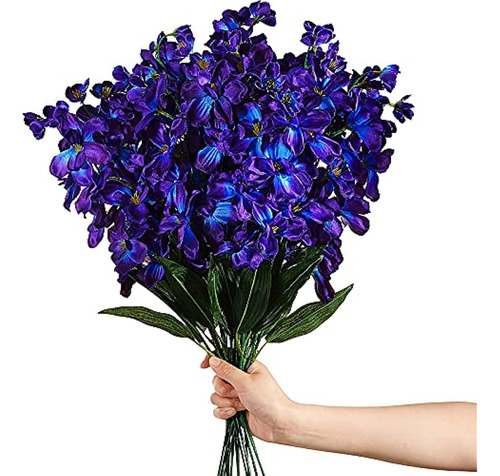 27 Pulgadas De Orquídeas Azules Moradas Artificiales Flores 