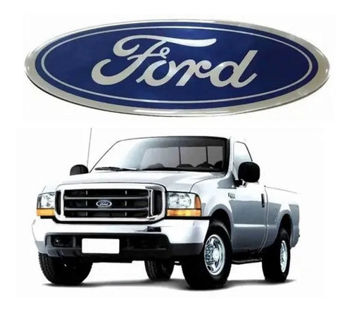 Adesivo Resinado Grade Frontal Para Ford F-250 19686 Cor Azul