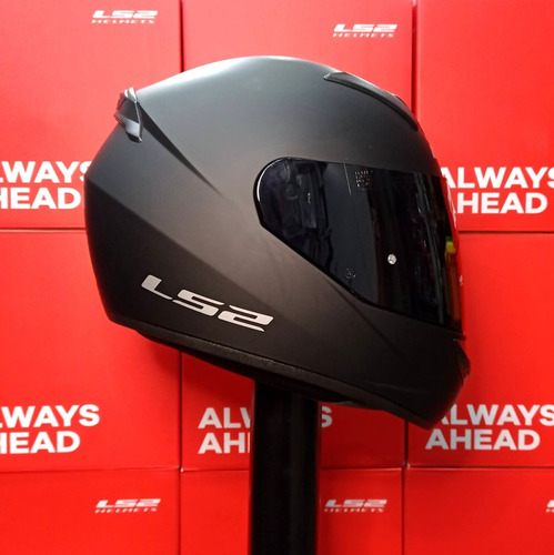 Imagen 4 de 9 de Casco Ls2 Ff352 Negro Mate Visor Oscuro - Gkmotos.uy