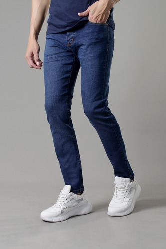 Imagen 3 de 4 de Jean Chupin Elastizado Azul Hombre No End 36353