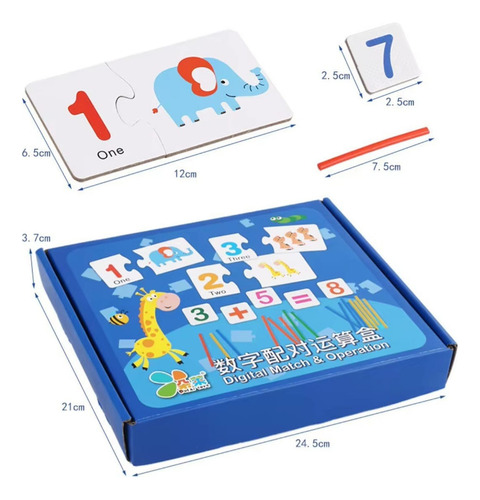 Kit De Aprendizaje Matemático Con Tarjetas Y Palitos
