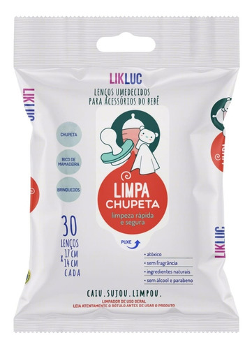 Limpa Chupeta ® Likluc Lenços Para Limpar Chupetas E Objetos