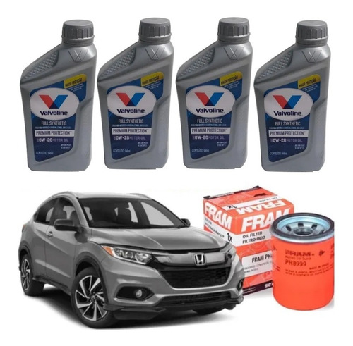 Kit De Troca Óleo Valvoline 0w20 Ph8999 Fram Hr-v 1.8