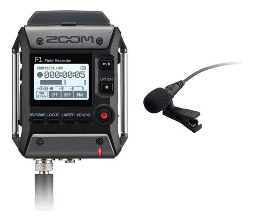 Grabador de campo Zoom F1-LP con micrófono Lavalier