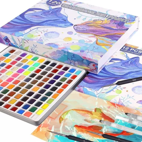  Lápices de colores profesionales de 120 colores, juego de  lápices de acuarela, lápices de colores de agua vibrantes, solubles en  agua, 120 colores para artistas para dibujar : Arte y Manualidades