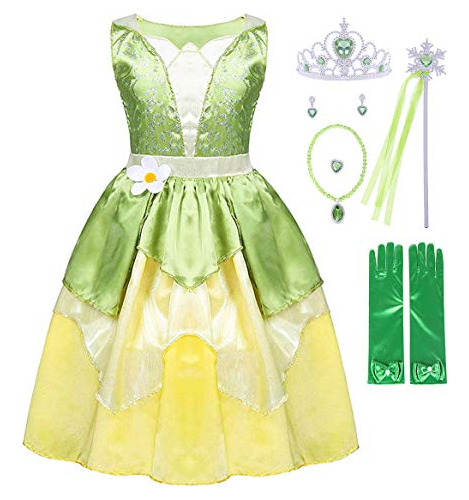 Verde Hada Rana Princesa Vestido Niñas Fiesta De Cumpl...