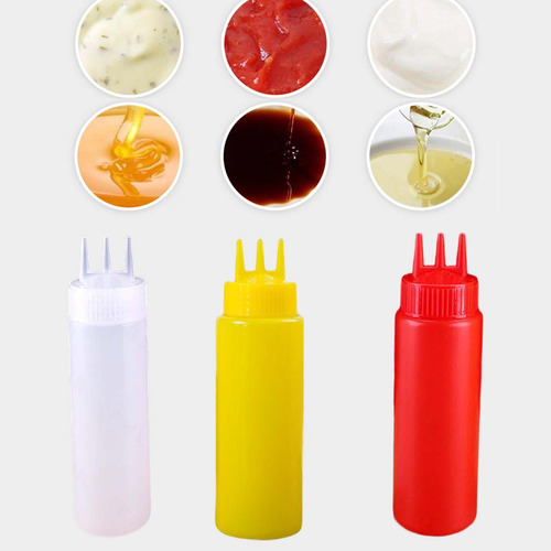 3 Uds Botella De De Prensa Contenedor Botella De 650ml